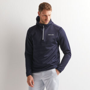 Customize 1/4 zipper Men's Hoodie with Zipper pocket