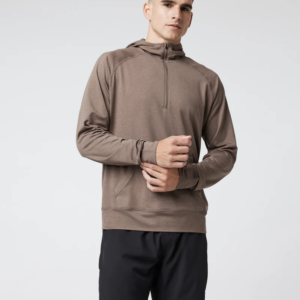 Customize Men's hoodie with kangaroo pocket 1/4 zipper raglan sleeve