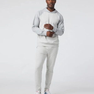 Customize Contrast color Men's hoodie with kangaroo pocket rib sleeve cuff and hem