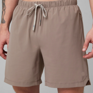 Men's short with lining elastic waist with external string zipper pocket