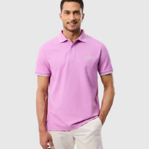 Men's polo shirt ribbed collar short sleeves polo customize logo